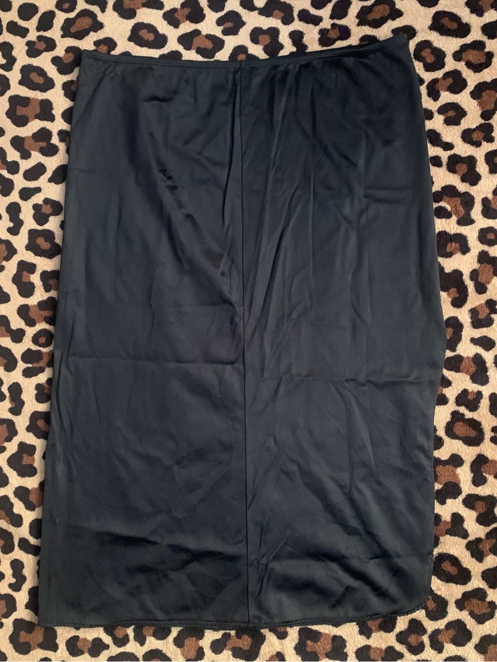 90s vintage black silky Classic Slip Skirt